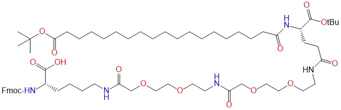 Fmoc-Lys(tBu-OOC-C16-CO-Glu(AEEA-AEEA)-OtBu)-OH